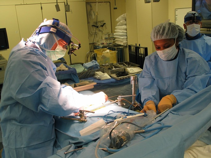 Picture of Dr. McLain in surgery